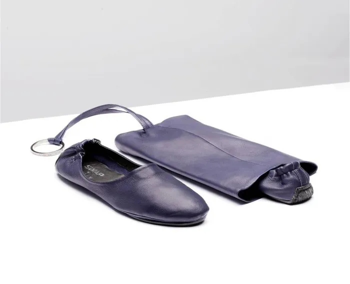 Audley Shoes Leather Swap Navy Blue Women Swaps