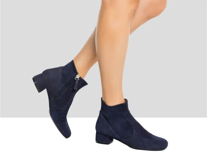 Audley Shoes Low Heel Leather Booties Ilia Blue Women Medium Heel