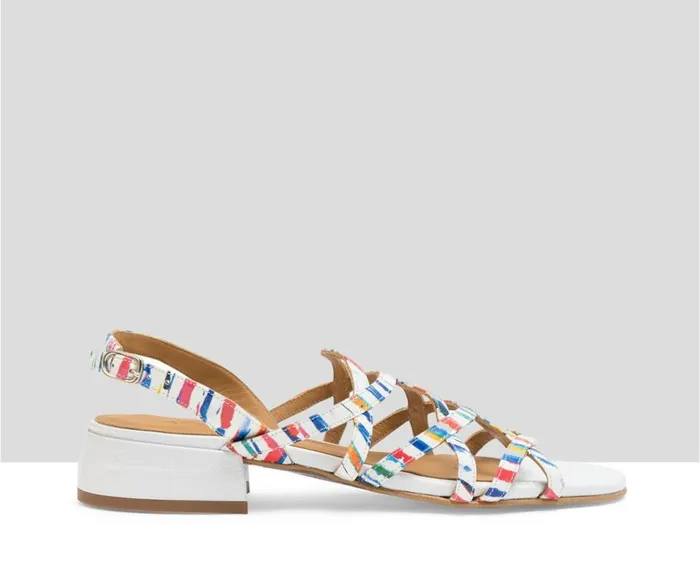 Audley Shoes Low Heel Leather Sandal Lara Beige Women Flat