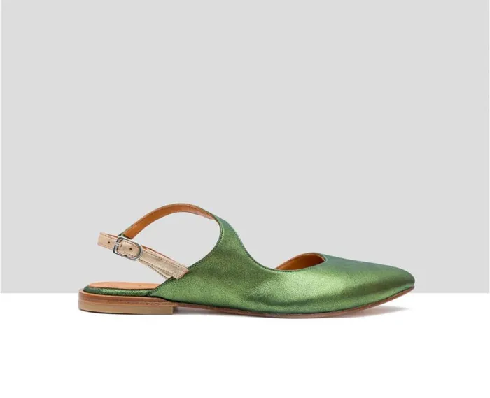 Audley Shoes Low Heel Leather Shoe Fedora Green Women Low Heel