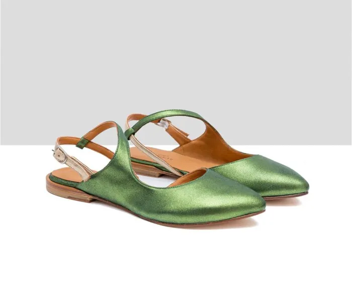 Audley Shoes Low Heel Leather Shoe Fedora Green Women Low Heel
