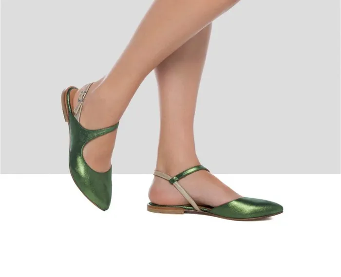 Audley Shoes Low Heel Leather Shoe Fedora Green Women Low Heel