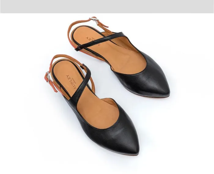 Audley Shoes Low Heel Leather Shoe Florencia Black Women Low Heel