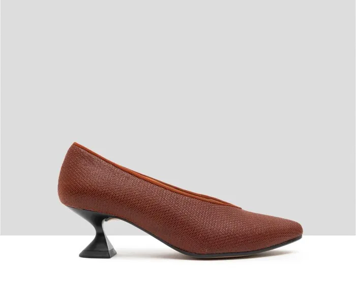 Audley Shoes Low Heel Leather Shoe Gilda Orange Women Medium Heel