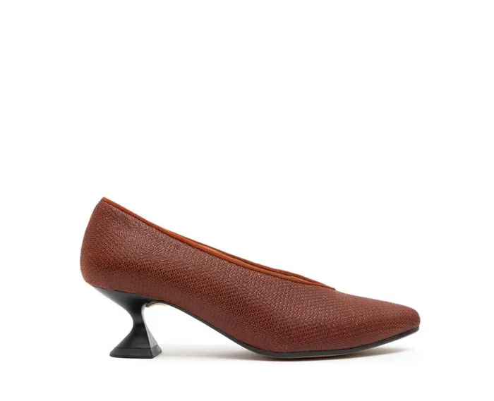 Audley Shoes Low Heel Leather Shoe Gilda Orange Women Medium Heel