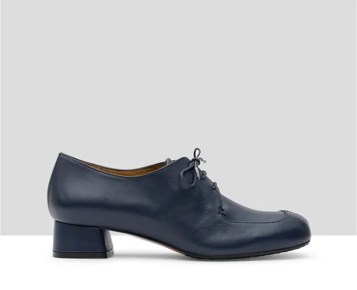 Audley Shoes Low Heel Leather Shoe Iriel Blue Women Medium Heel