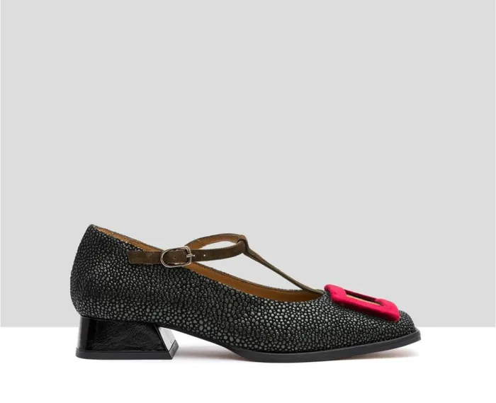 Audley Shoes Low Heel Leather Shoe Ishi Green Women Medium Heel