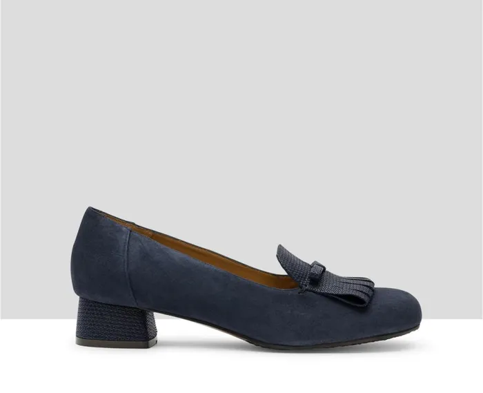 Audley Shoes Low Heel Leather Shoe Itamar Blue Women Medium Heel