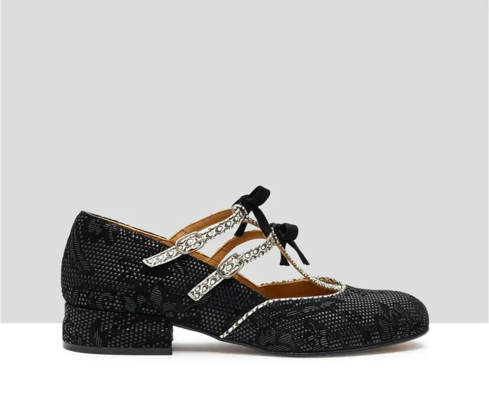 Audley Shoes Low Heel Leather Shoe Karis Black Women Medium Heel