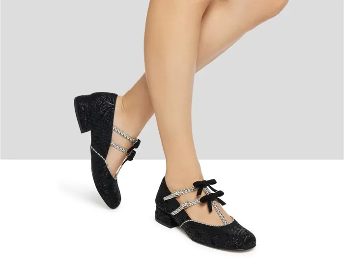 Audley Shoes Low Heel Leather Shoe Karis Black Women Medium Heel