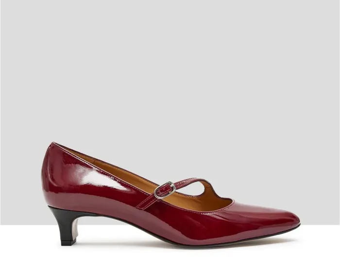 Audley Shoes Low Heel Leather Shoe Kesia Burdeos Women Medium Heel