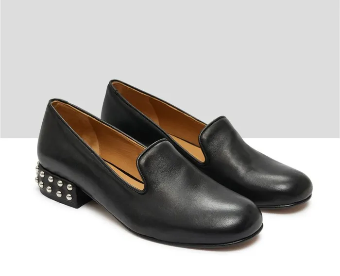 Audley Shoes Low Heel Leather Shoe Key Black Women Medium Heel