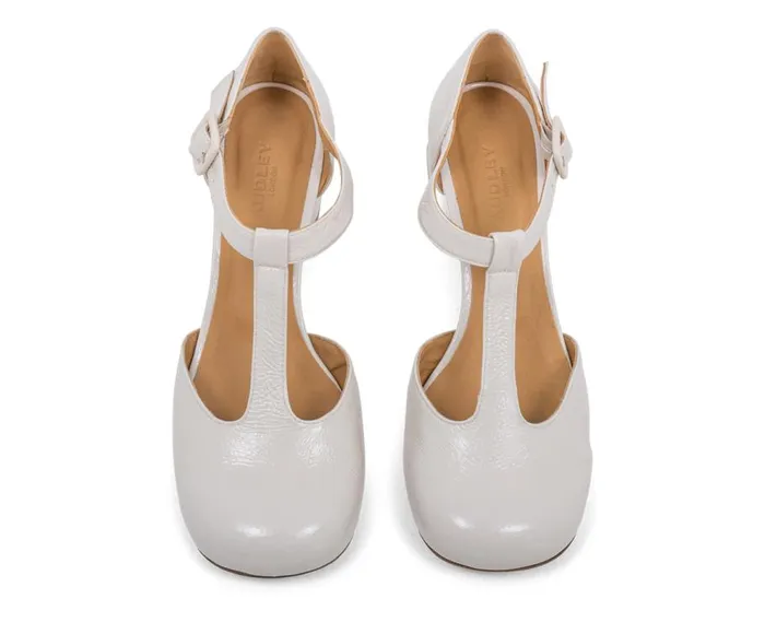 Audley Shoes Low Heel Leather Shoe Laika Bone Women Medium Heel