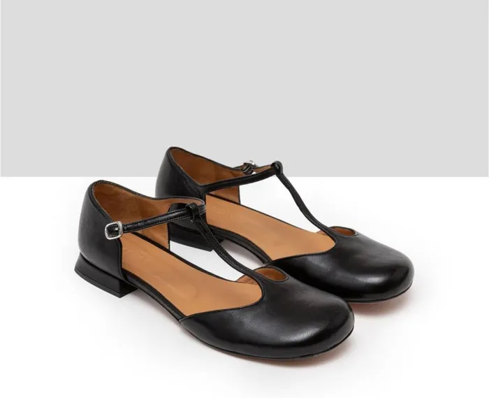 Audley Shoes Low Heel Leather Shoe Lily Black Women Medium Heel