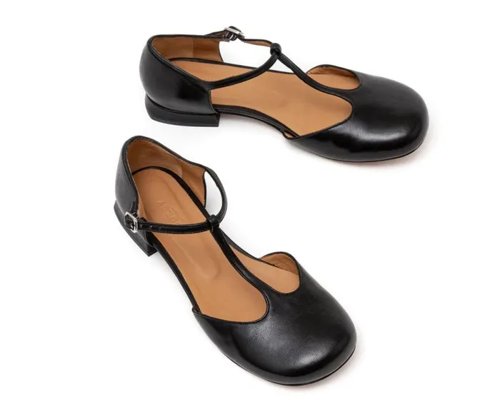 Audley Shoes Low Heel Leather Shoe Lily Black Women Medium Heel