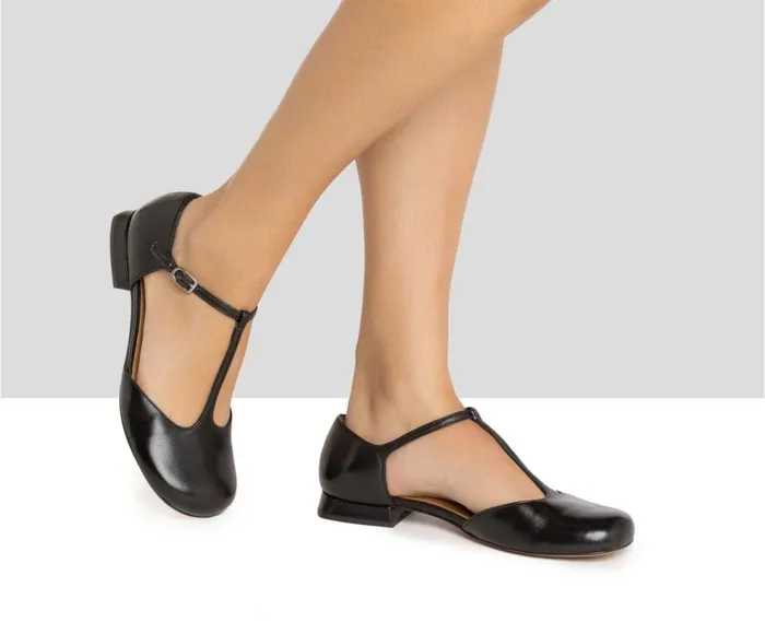 Audley Shoes Low Heel Leather Shoe Lily Black Women Medium Heel