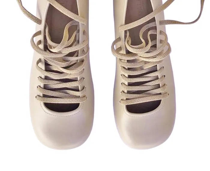 Audley Shoes Low Heel Leather Shoe Lorian Nude Women Medium Heel