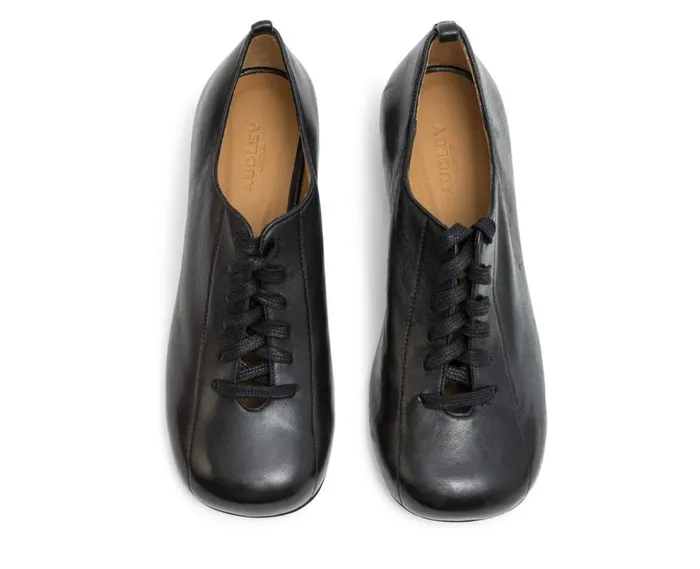 Audley Shoes Low Heel Leather Shoe Lory Black Women Medium Heel