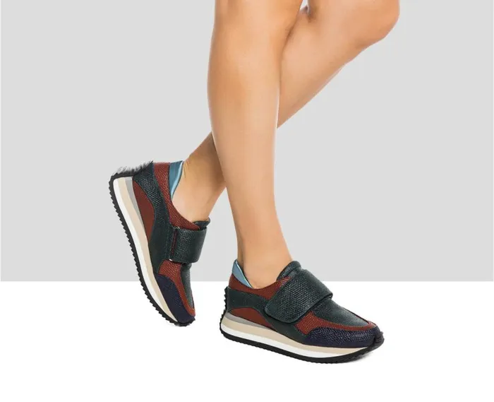 Audley Shoes Low Heel Leather Sneaker Gio Blue Women Sneakers
