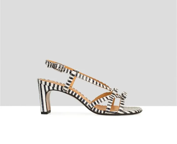 Audley Shoes Medium Heel Leather Sandal Dinorah Black Women High Heel