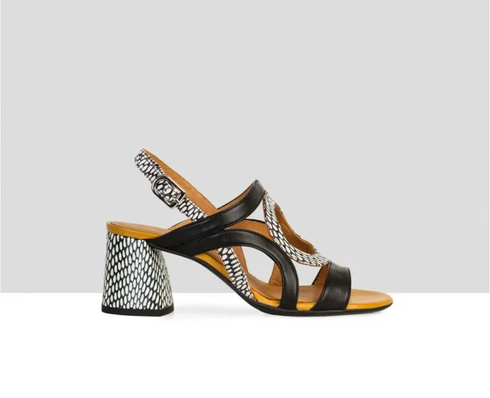Audley Shoes Medium Heel Leather Sandal Donna Black Women Medium Heel