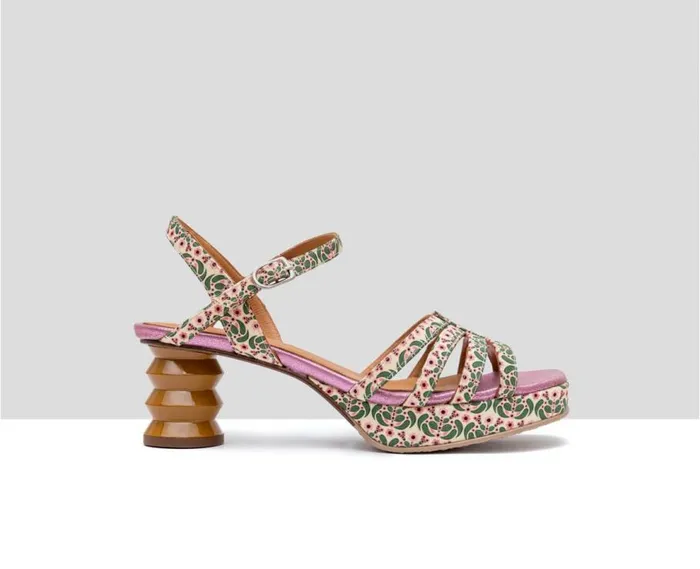 Audley Shoes Medium Heel Leather Sandal Felicidad Metallic Women Medium Heel