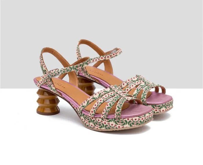 Audley Shoes Medium Heel Leather Sandal Felicidad Metallic Women Medium Heel