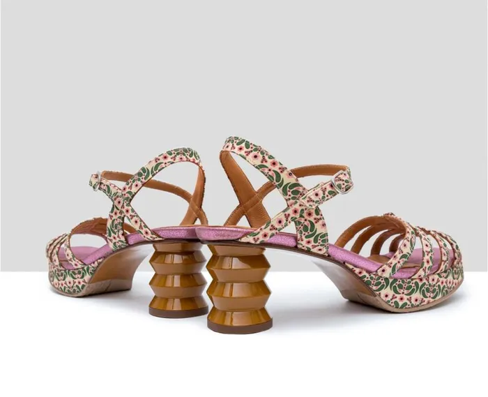 Audley Shoes Medium Heel Leather Sandal Felicidad Metallic Women Medium Heel