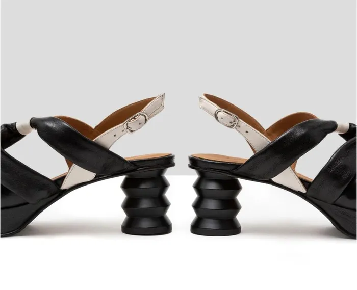 Audley Shoes Medium Heel Leather Sandal Feriel Black Women Medium Heel