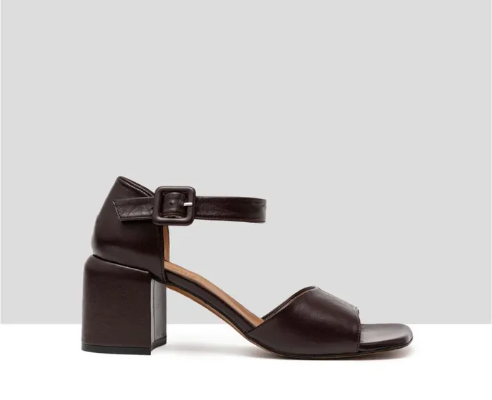 Audley Shoes Medium Heel Leather Sandal Haya Brown Women Medium Heel