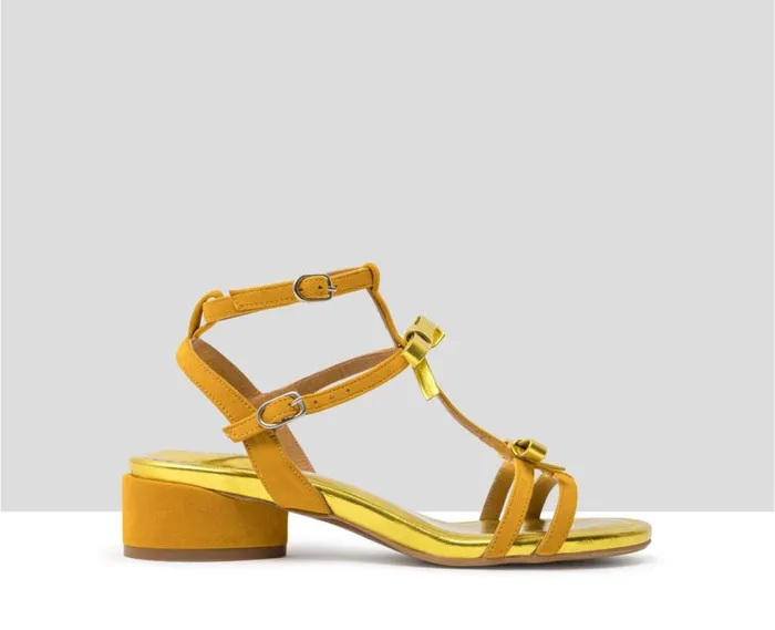 Audley Shoes Medium Heel Leather Sandal Helma Metallic Women Medium Heel