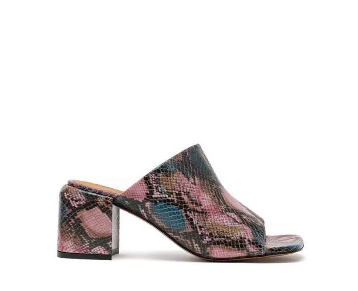 Audley Shoes Medium Heel Leather Sandal Hetty Print Women Medium Heel