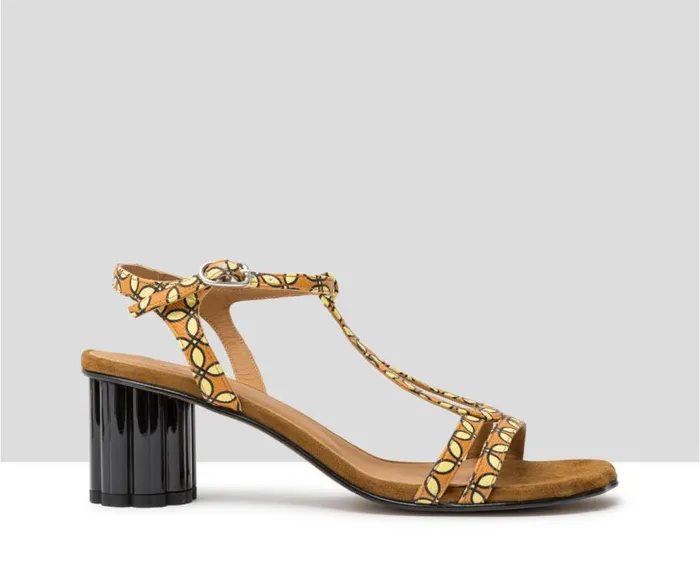 Audley Shoes Medium Heel Leather Sandal Julina Brown Women Medium Heel