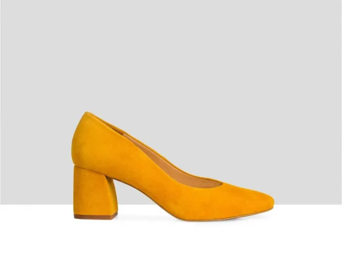 Audley Shoes Medium Heel Leather Shoe Doreen Mustard Women Medium Heel