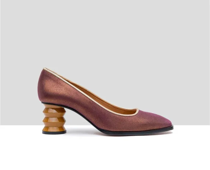 Audley Shoes Medium Heel Leather Shoe Franca Burdeos Women Medium Heel
