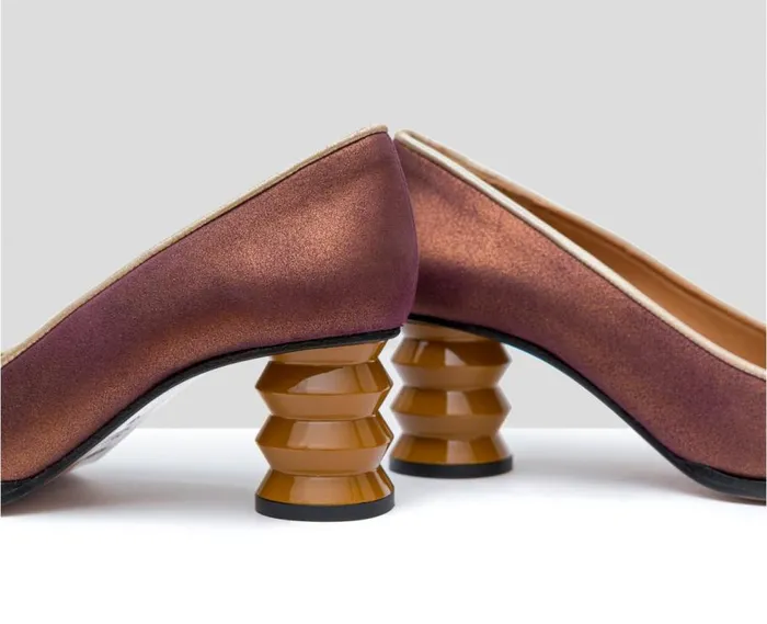 Audley Shoes Medium Heel Leather Shoe Franca Burdeos Women Medium Heel