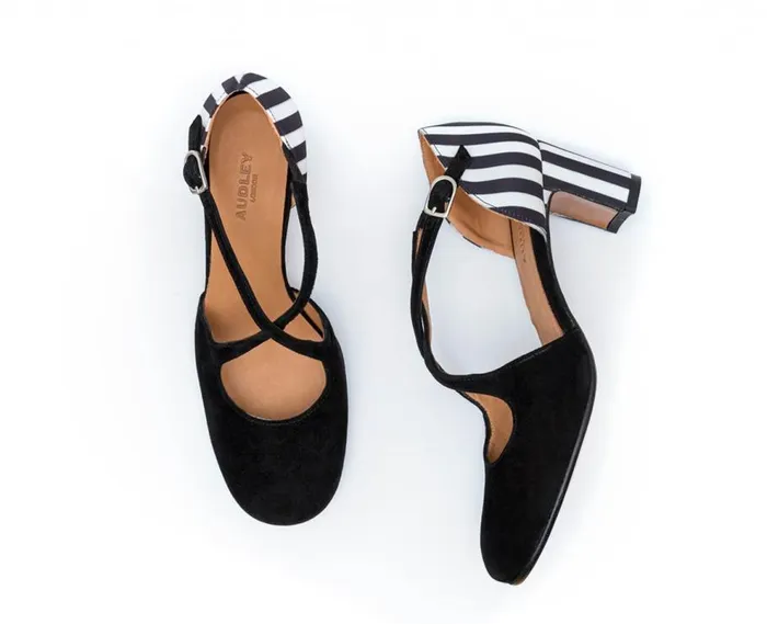 Audley Shoes Medium Heel Leather Shoe Froila Black Women Medium Heel