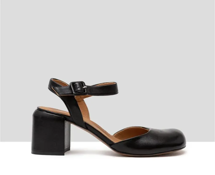 Audley Shoes Medium Heel Leather Shoe Hani Black Women Medium Heel