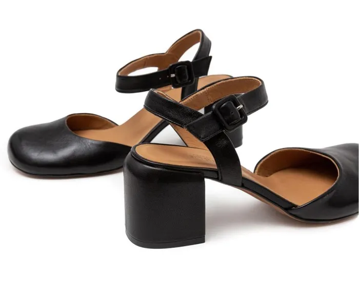 Audley Shoes Medium Heel Leather Shoe Hani Black Women Medium Heel