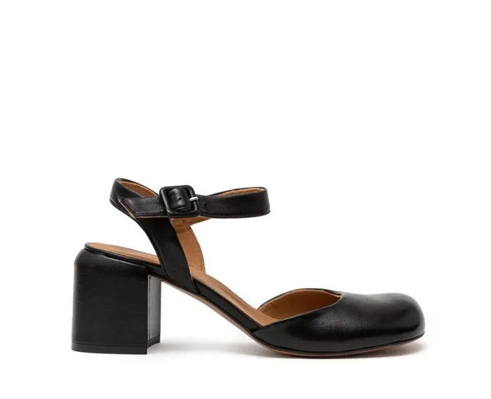 Audley Shoes Medium Heel Leather Shoe Hani Black Women Medium Heel