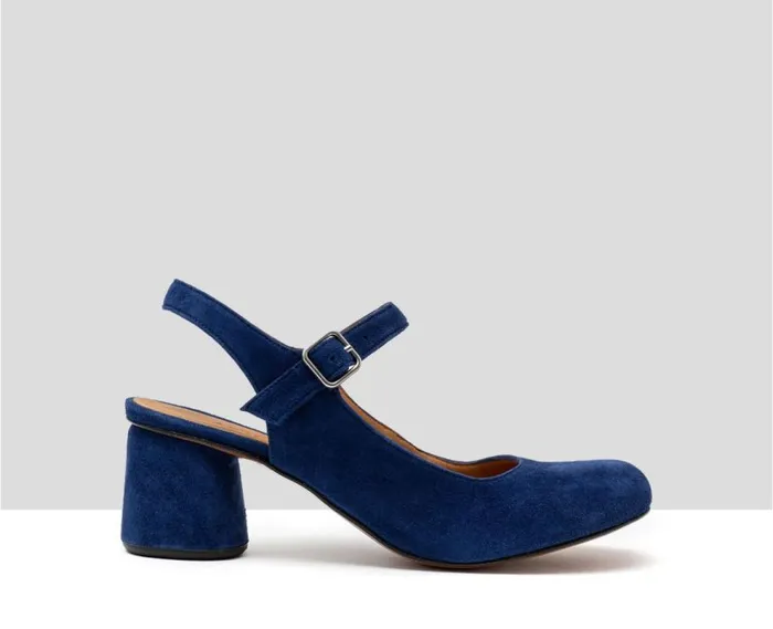 Audley Shoes Medium Heel Leather Shoe Heidi Blue Women Medium Heel