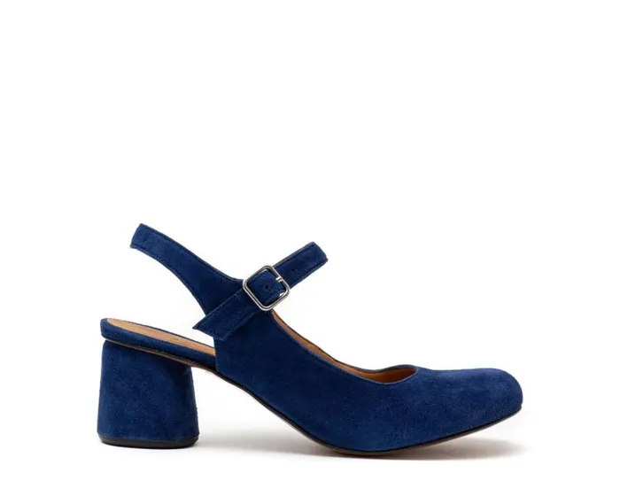 Audley Shoes Medium Heel Leather Shoe Heidi Blue Women Medium Heel