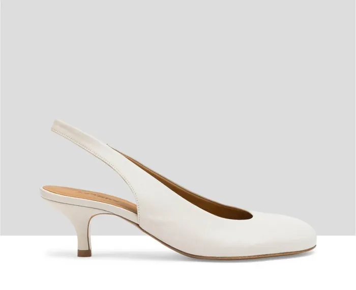 Audley Shoes Medium Heel Leather Shoe Lupe White Women Medium Heel