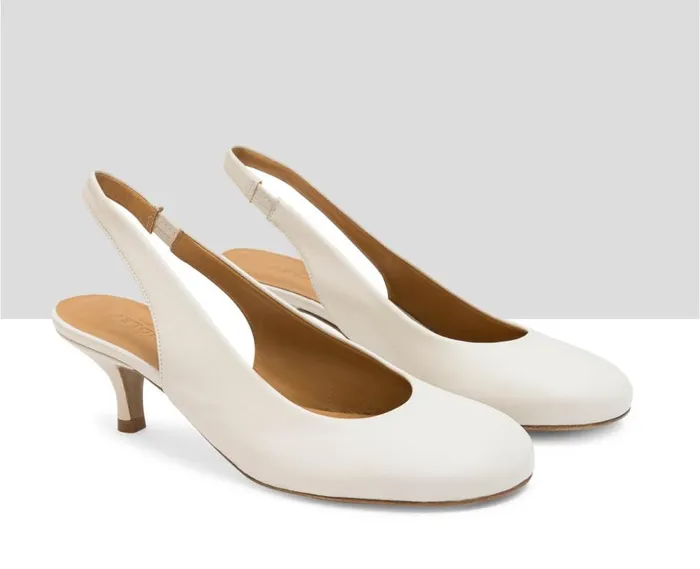 Audley Shoes Medium Heel Leather Shoe Lupe White Women Medium Heel