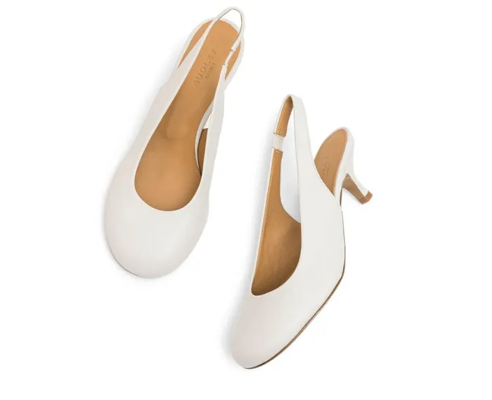 Audley Shoes Medium Heel Leather Shoe Lupe White Women Medium Heel
