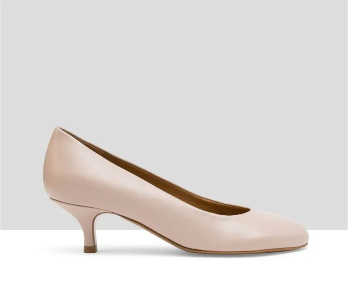 Audley Shoes Medium Heel Leather Shoe Lydia Nude Women Medium Heel