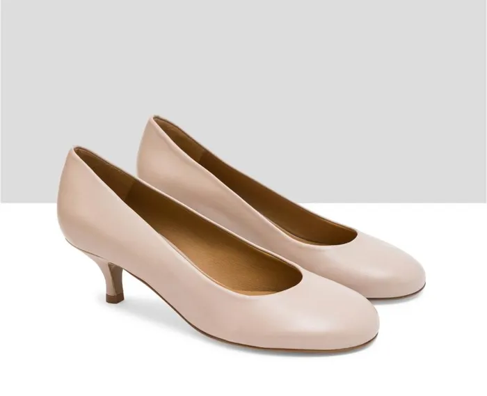Audley Shoes Medium Heel Leather Shoe Lydia Nude Women Medium Heel