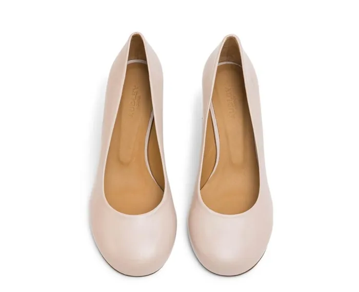 Audley Shoes Medium Heel Leather Shoe Lydia Nude Women Medium Heel