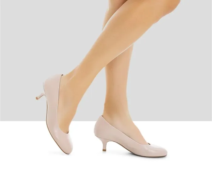 Audley Shoes Medium Heel Leather Shoe Lydia Nude Women Medium Heel