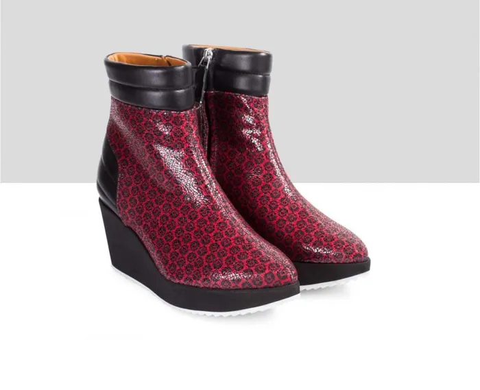 Audley Shoes Mid Heel Leather Booties Eva Black Women Sneakers